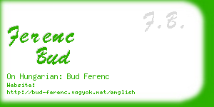 ferenc bud business card